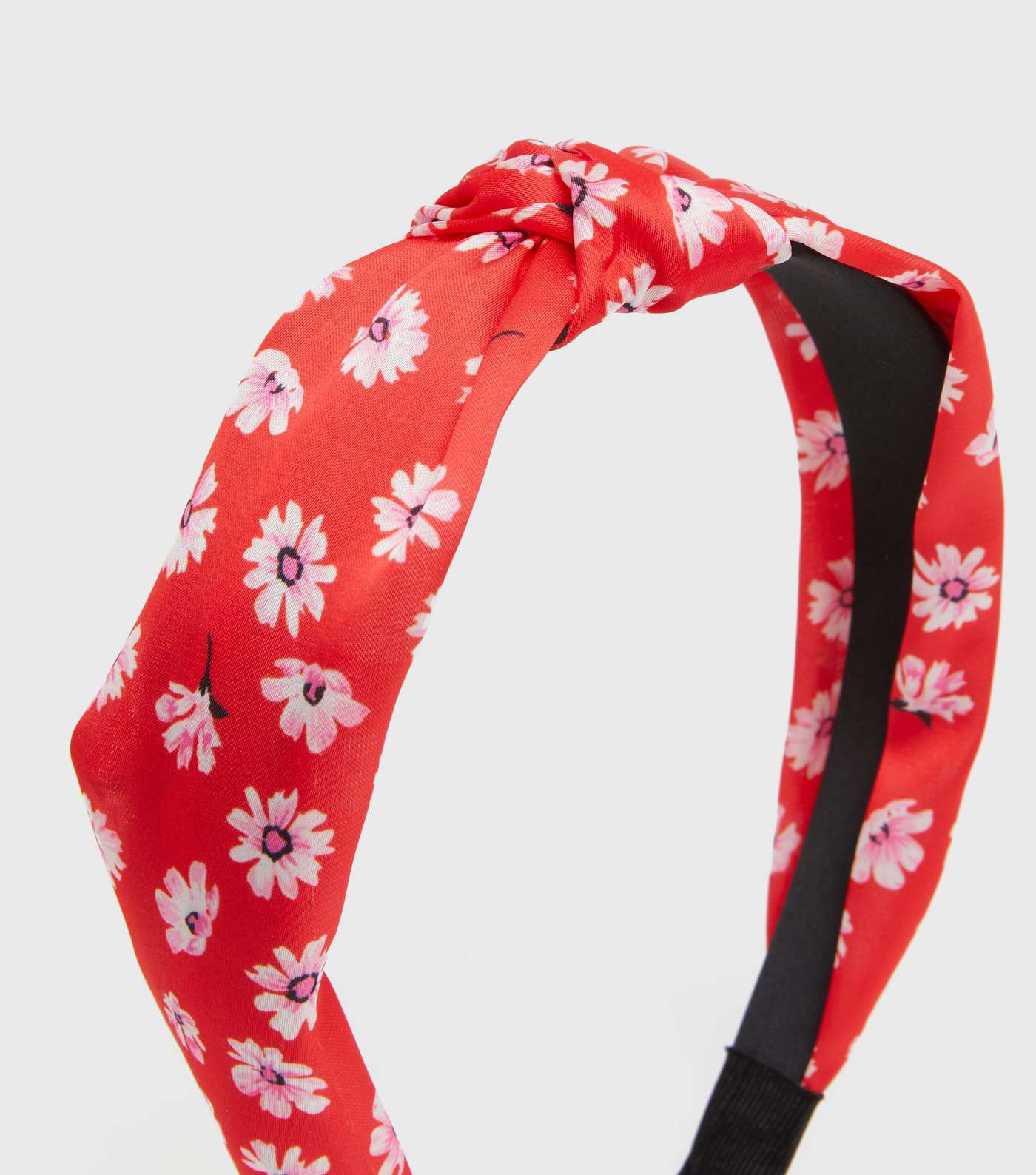 Girls Red Floral Knot Headband Image 2