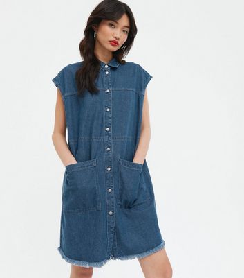 Click to view product details and reviews for Noisy May Indigo Denim Mini Shirt Dress New Look.