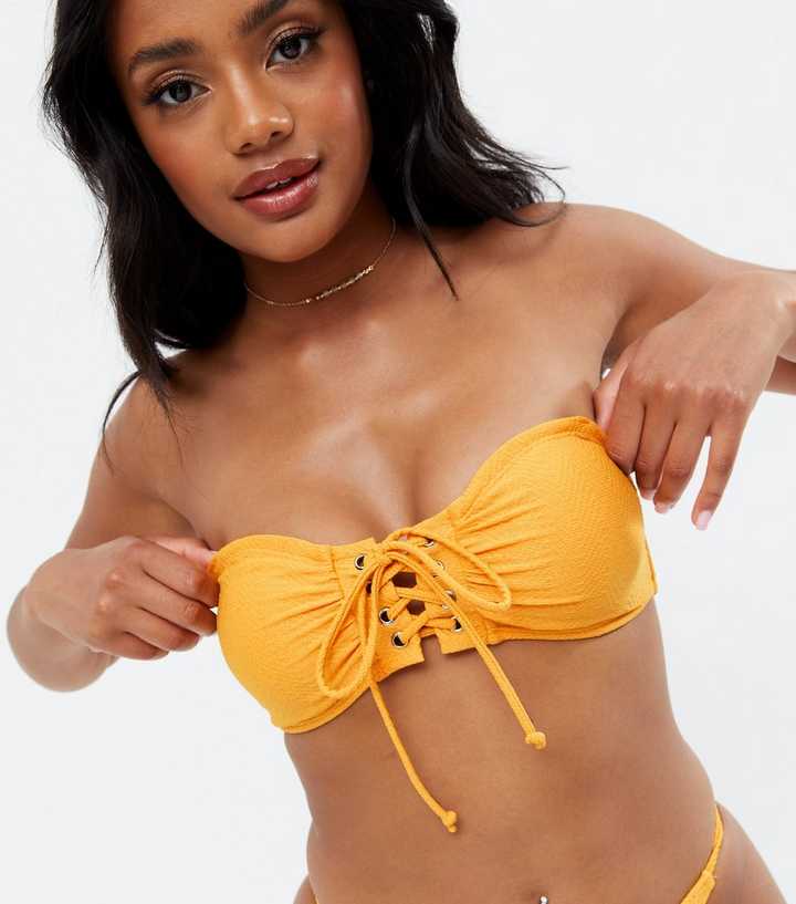 Lattice Front Bralette Mustard