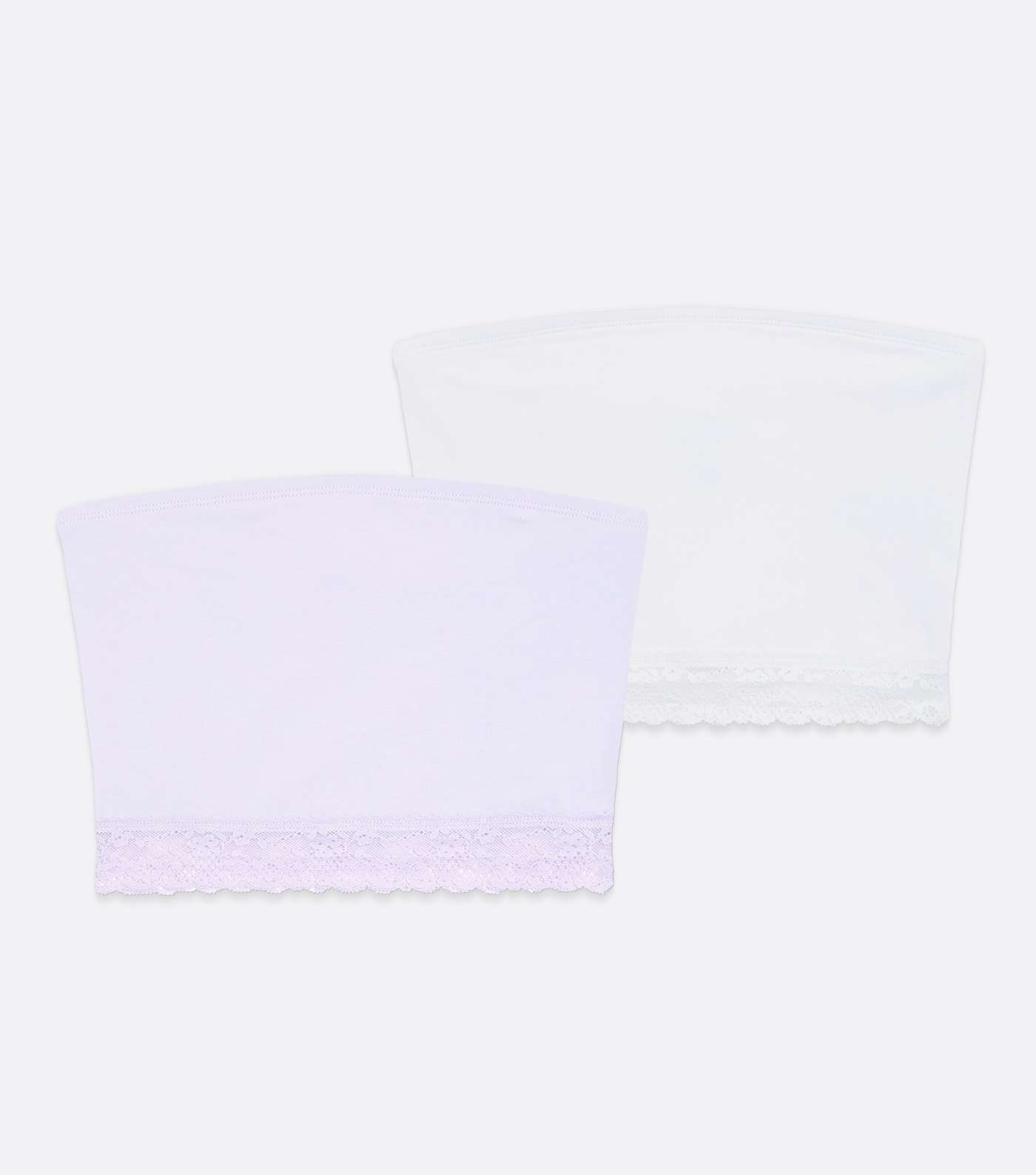 2 Pack Lilac and White Lace Trim Bandeaus Image 5