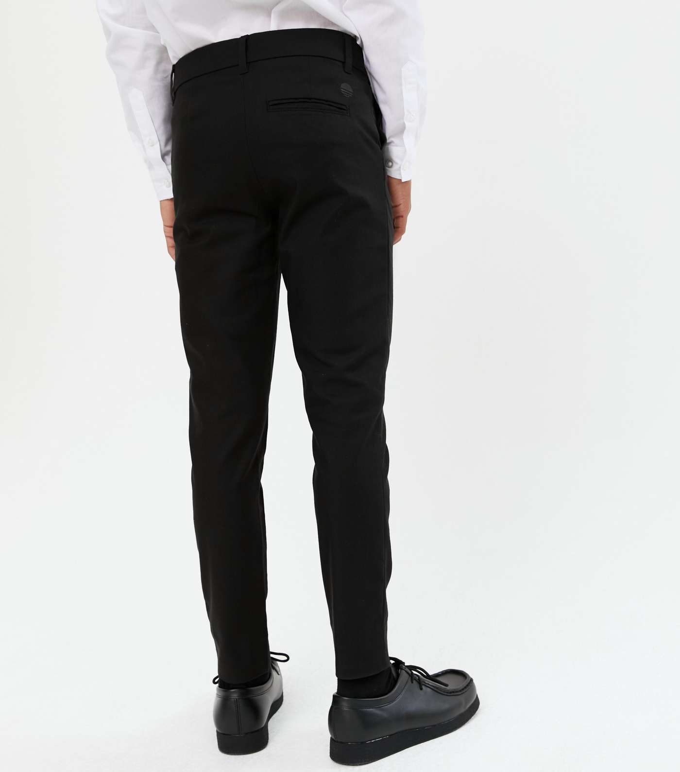 Boys Black Skinny Fit Trousers Image 4
