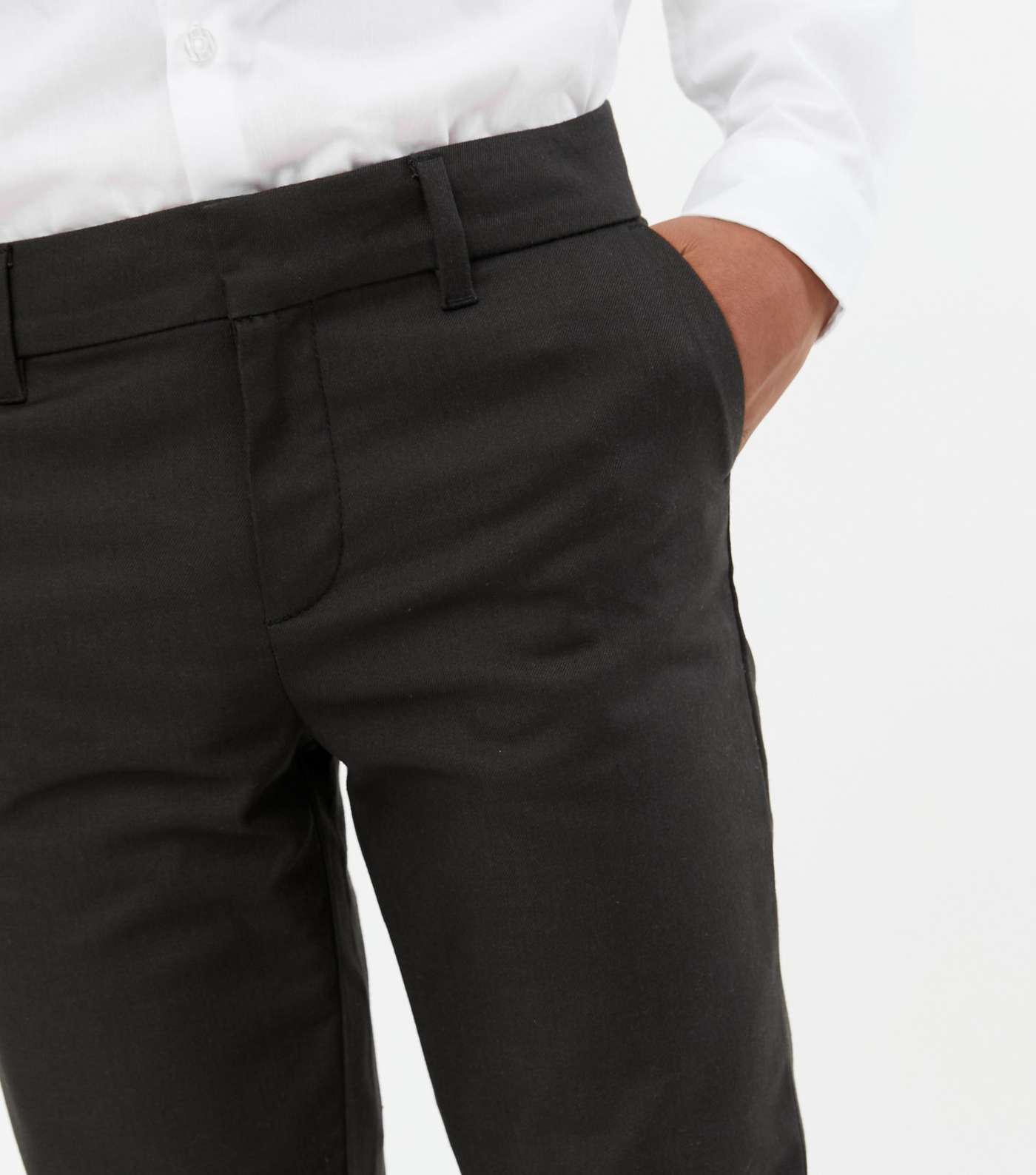 Boys Dark Grey Skinny Fit Trousers Image 3