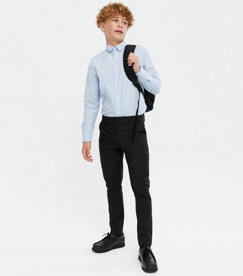 Boys skinny fit black hot sale trousers