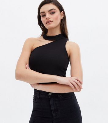 One shoulder halter discount top