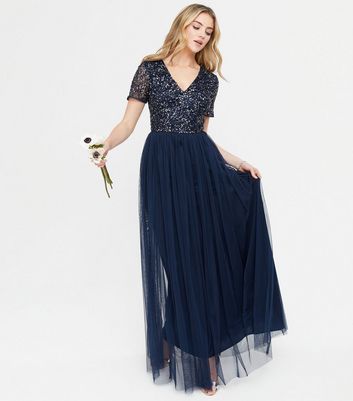 Maya navy outlet sequin dress