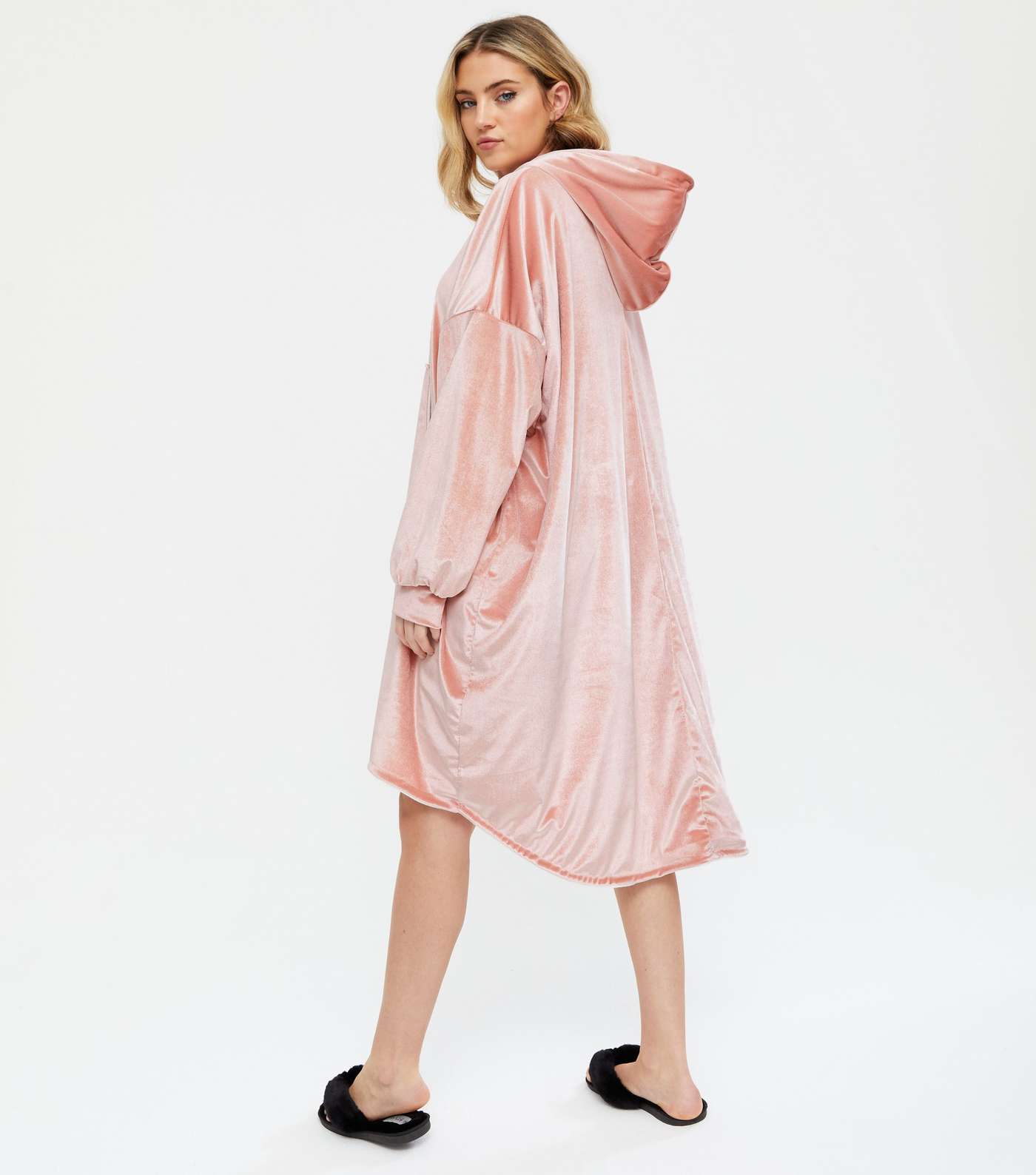 Cameo Rose Pink Soft Blanket Hoodie Image 4