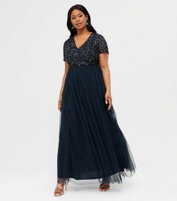 maya curve sequin maxi dress