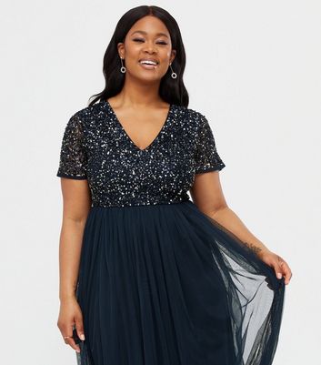 navy curve dress