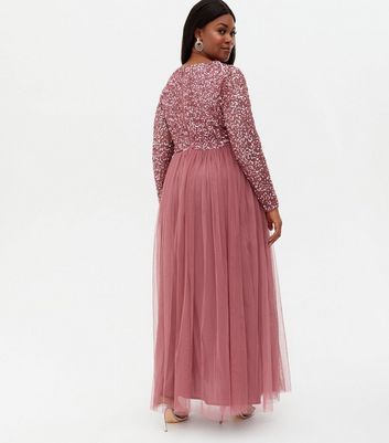 Maya Curves Pink Sequin Long Sleeve 