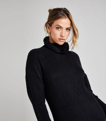 Thick black sale roll neck jumper