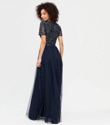 Click to view product details and reviews for Maya Tall Navy Sequin Maxi Dress New Look.