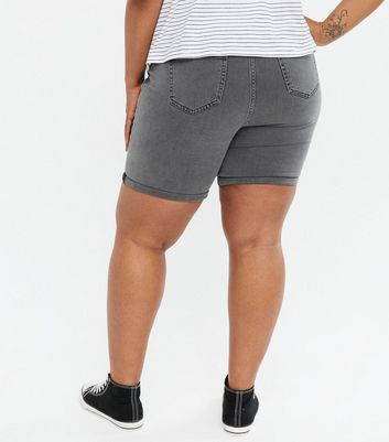 grey denim cycling shorts