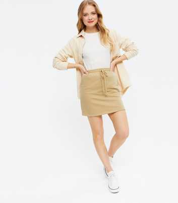 NA-KD Cream Jersey Mini Skirt