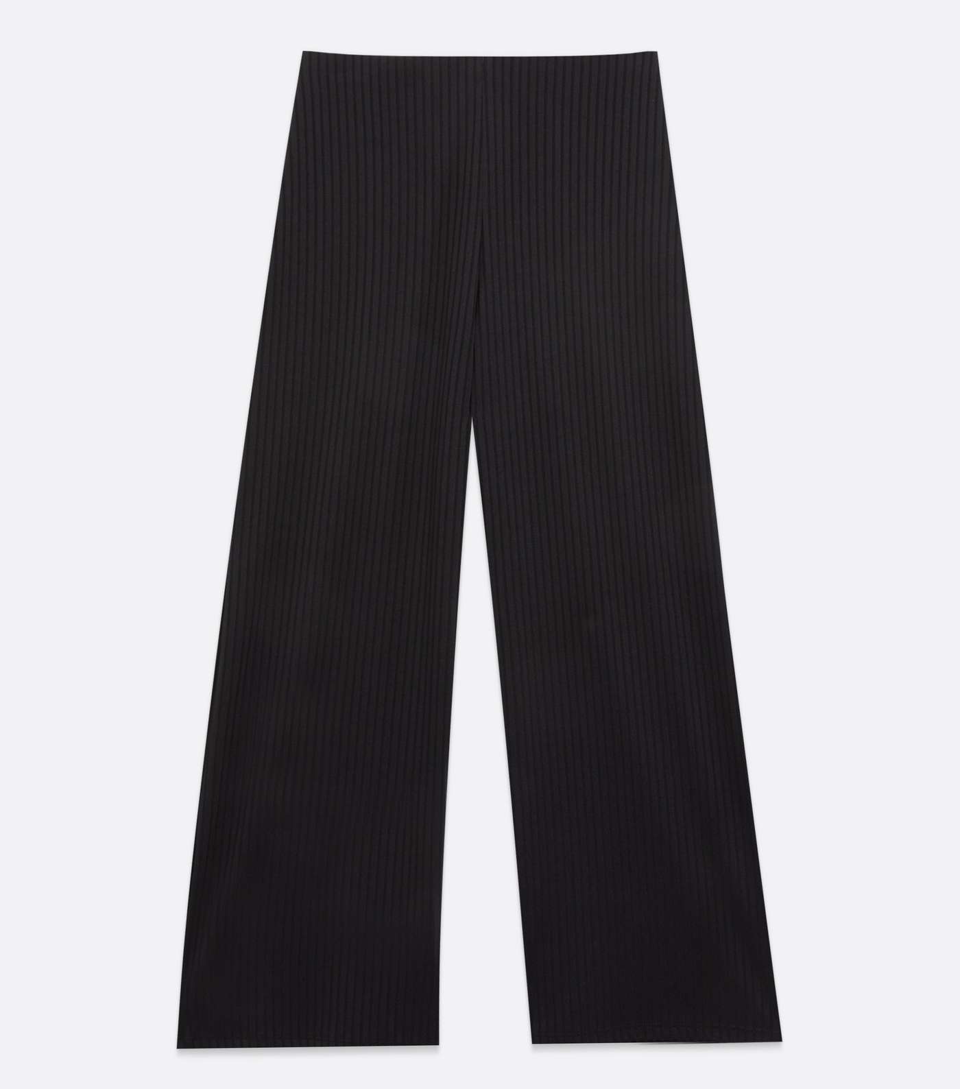 Black Ribbed Crop Trousers Image 5