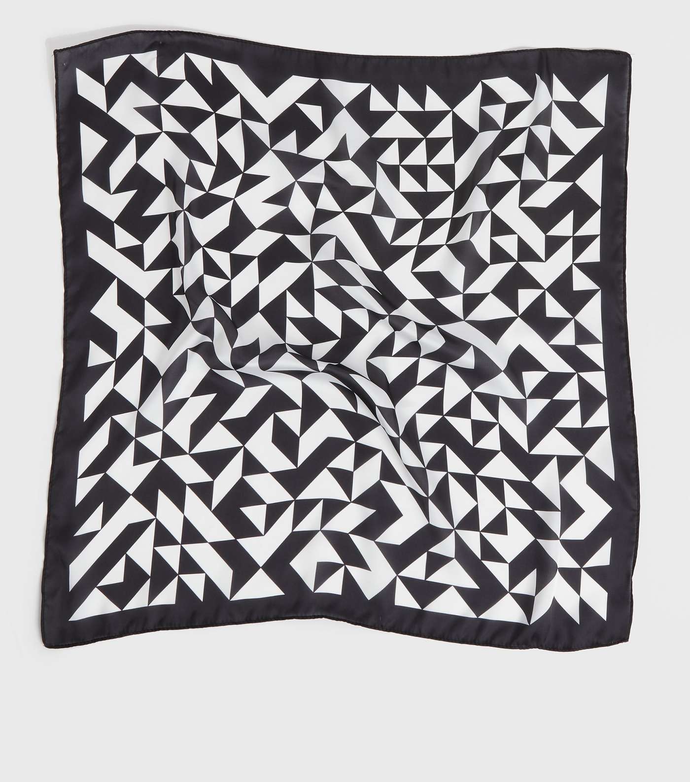 Black Geometric Satin Bandana Headscarf Image 2