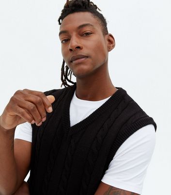 Mens cable deals knit vest