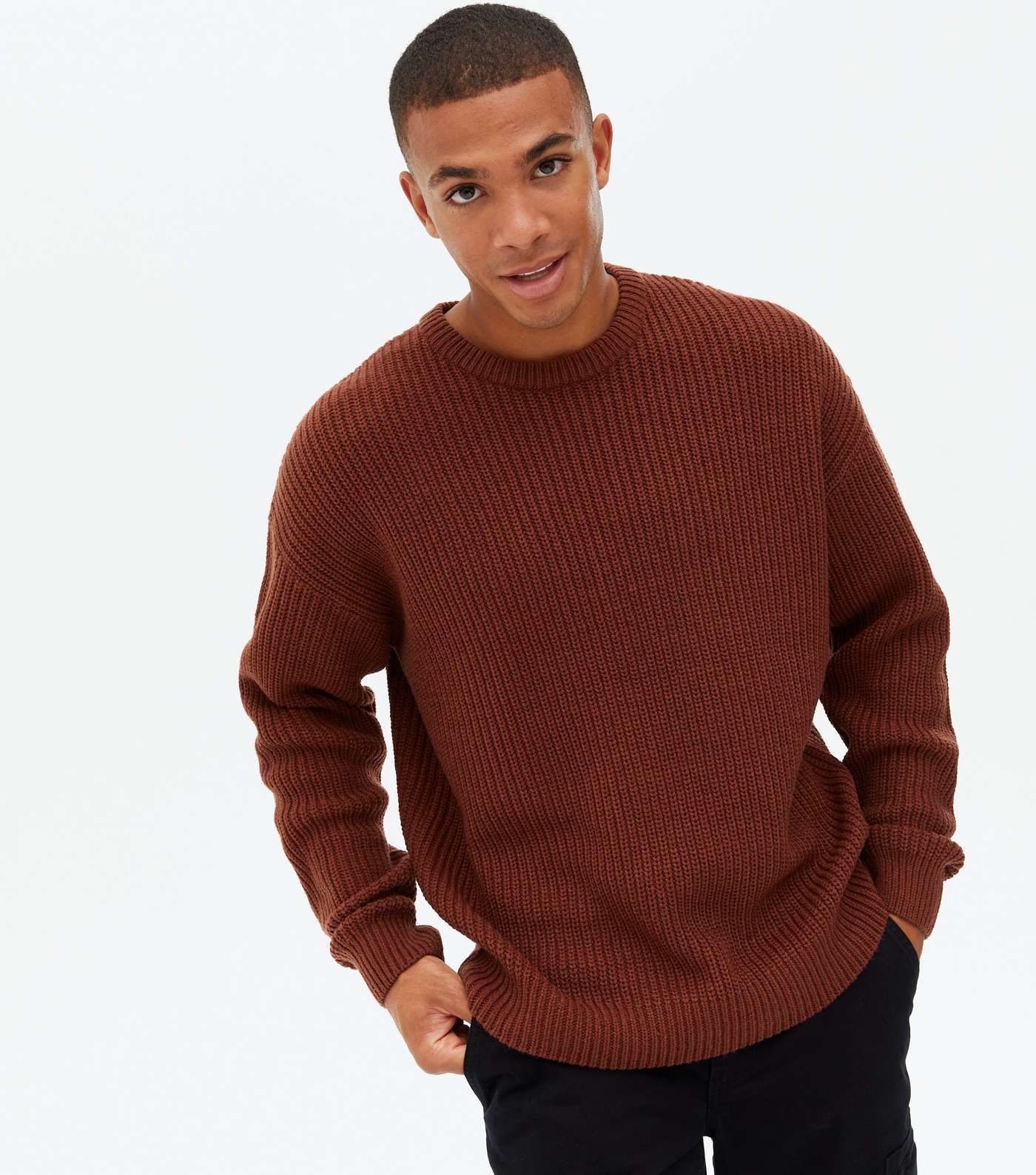 Rust Relaxed Fit Crew Neck Jumper