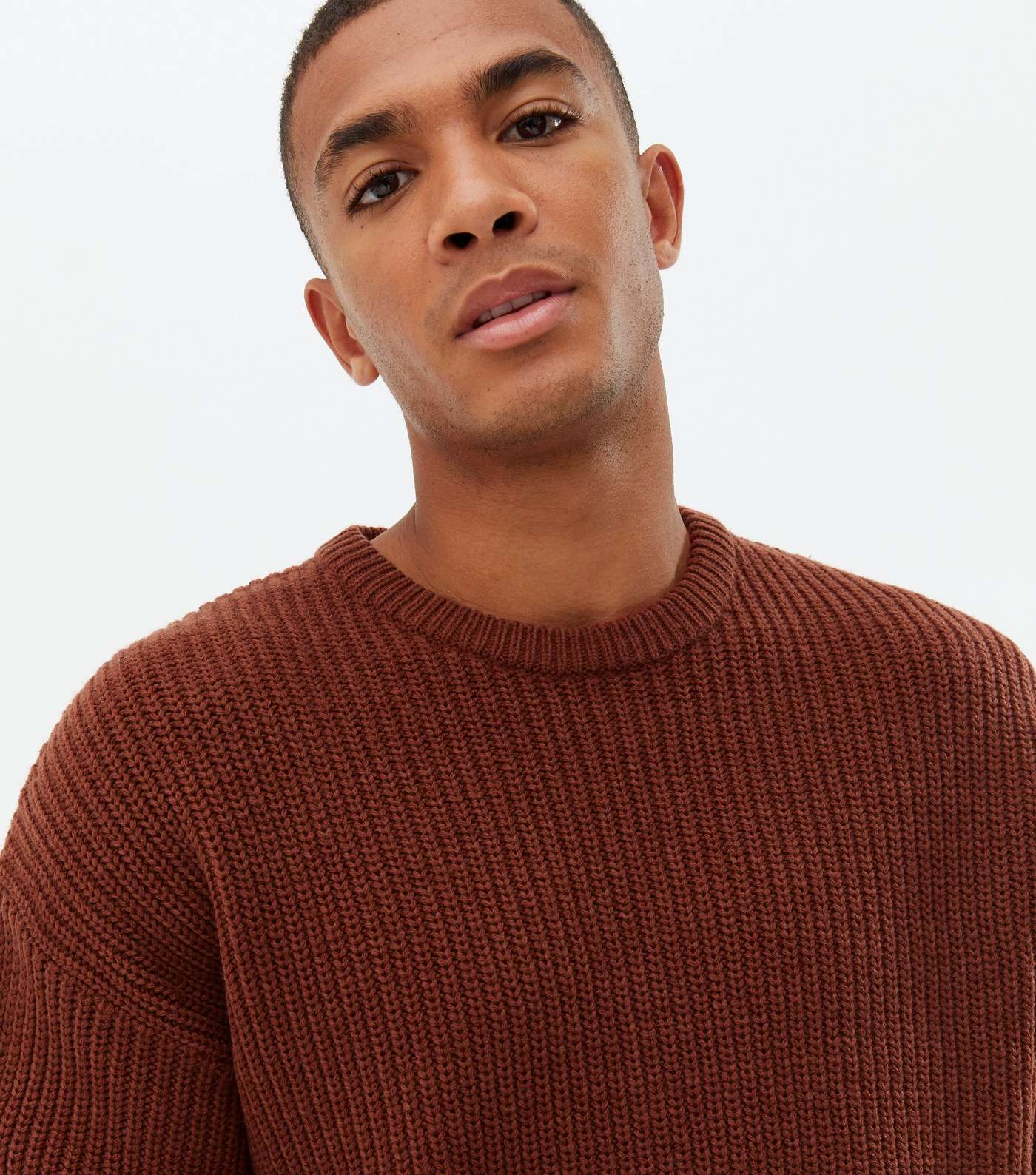 Rust Relaxed Fit Crew Neck Jumper Image 3