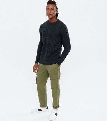Navy Cable Knit Crew Jumper | New Look