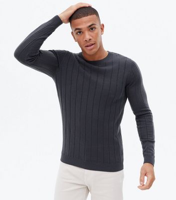 grey muscle fit jumper