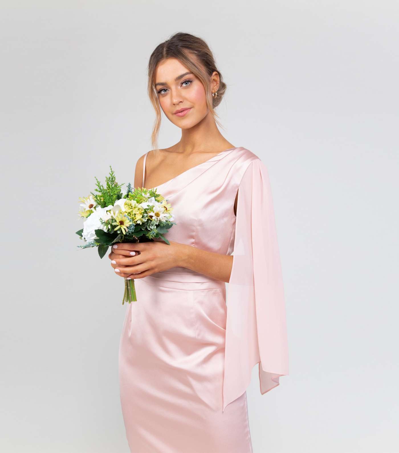 Zibi London Pink Satin One Shoulder Mini Dress Image 2