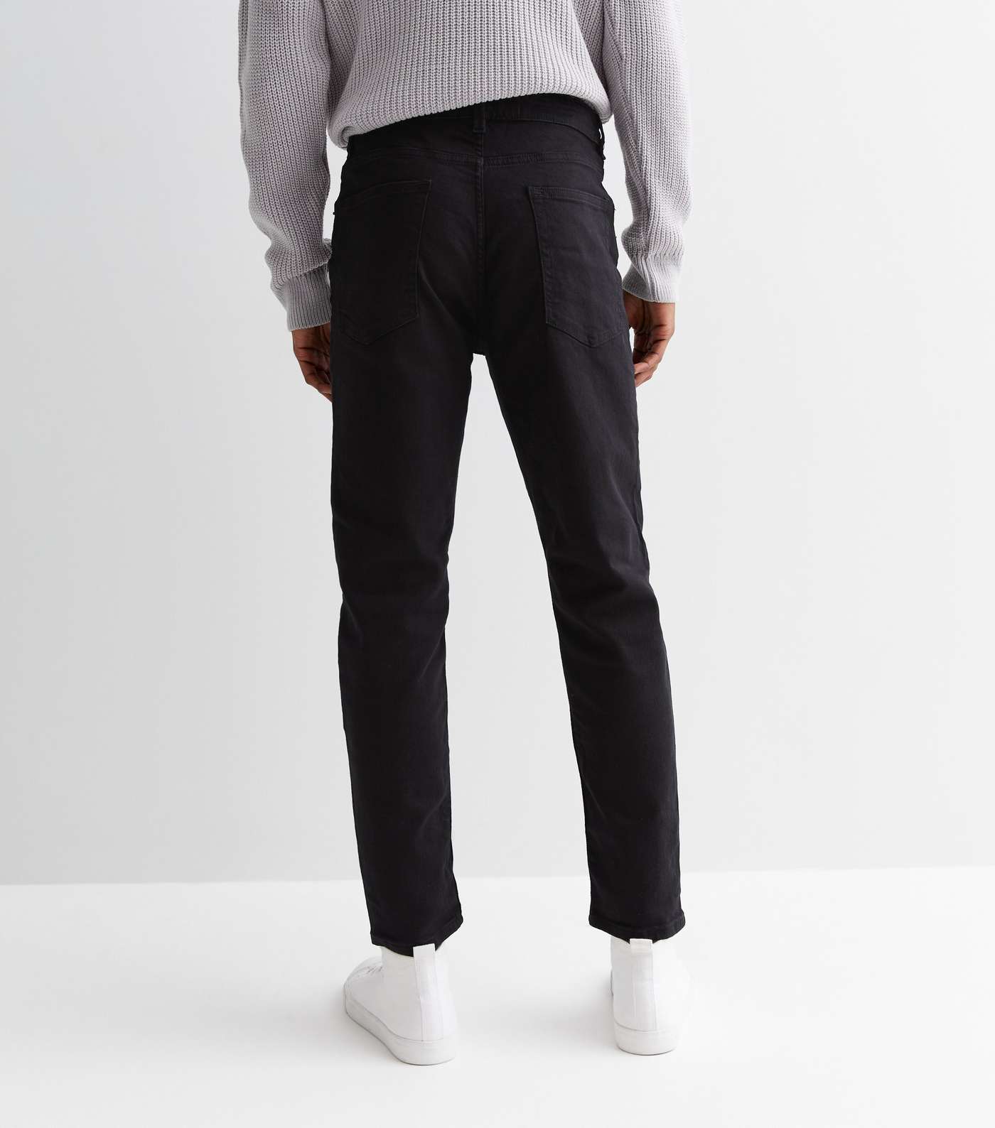 Black Tapered Slim Fit Jeans Image 3