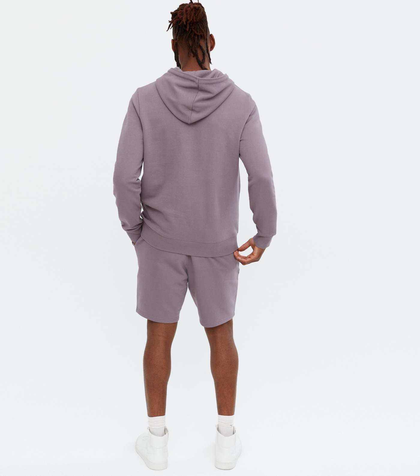 Lilac Jersey Pocket Front Hoodie Image 4