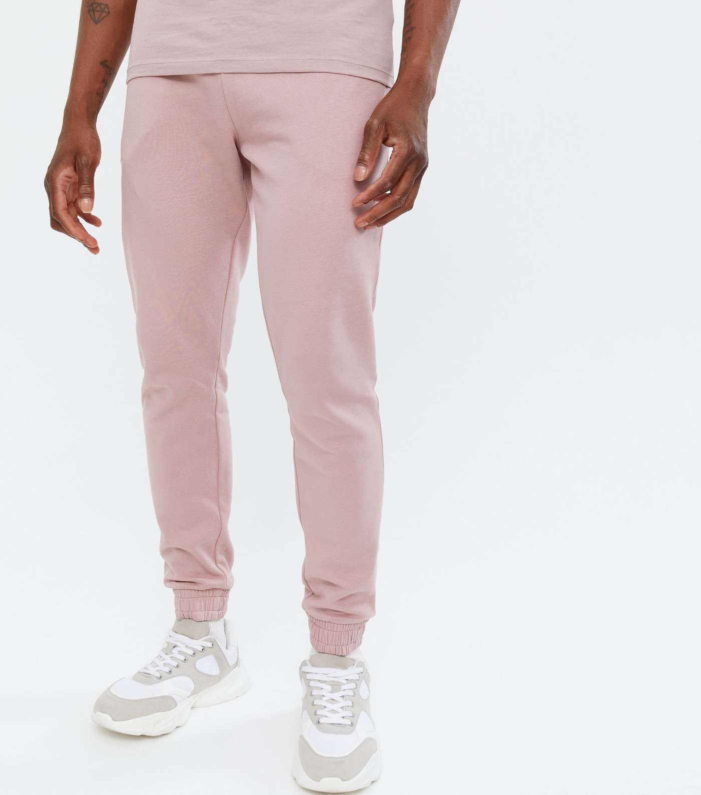 Mid Pink Jersey Tie Waist Joggers Image 2