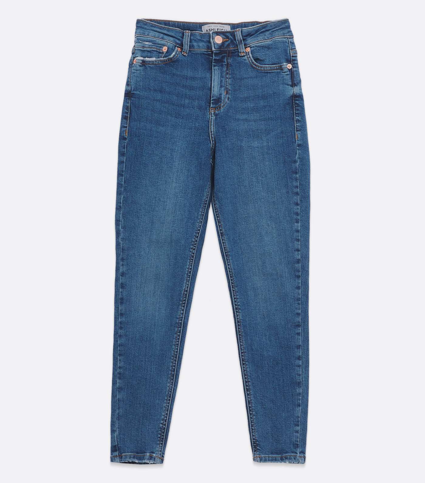 Petite Blue High Rise Ashleigh Skinny Jeans Image 5