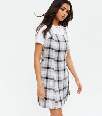 New look sale checked pinafore