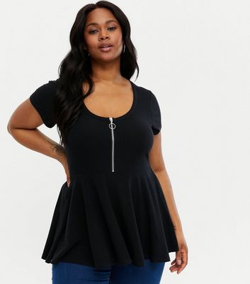 Womens black 2024 peplum top