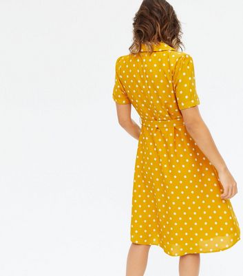 new look yellow polka dot dress