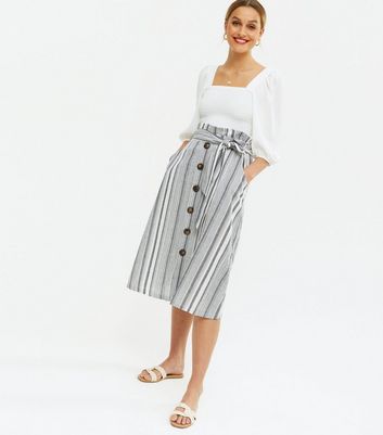 Striped navy skirt 2024 with tie waist