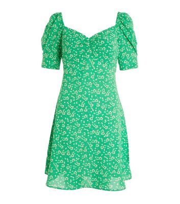 Click to view product details and reviews for Quiz Green Ditsy Floral Skater Dress New Look.