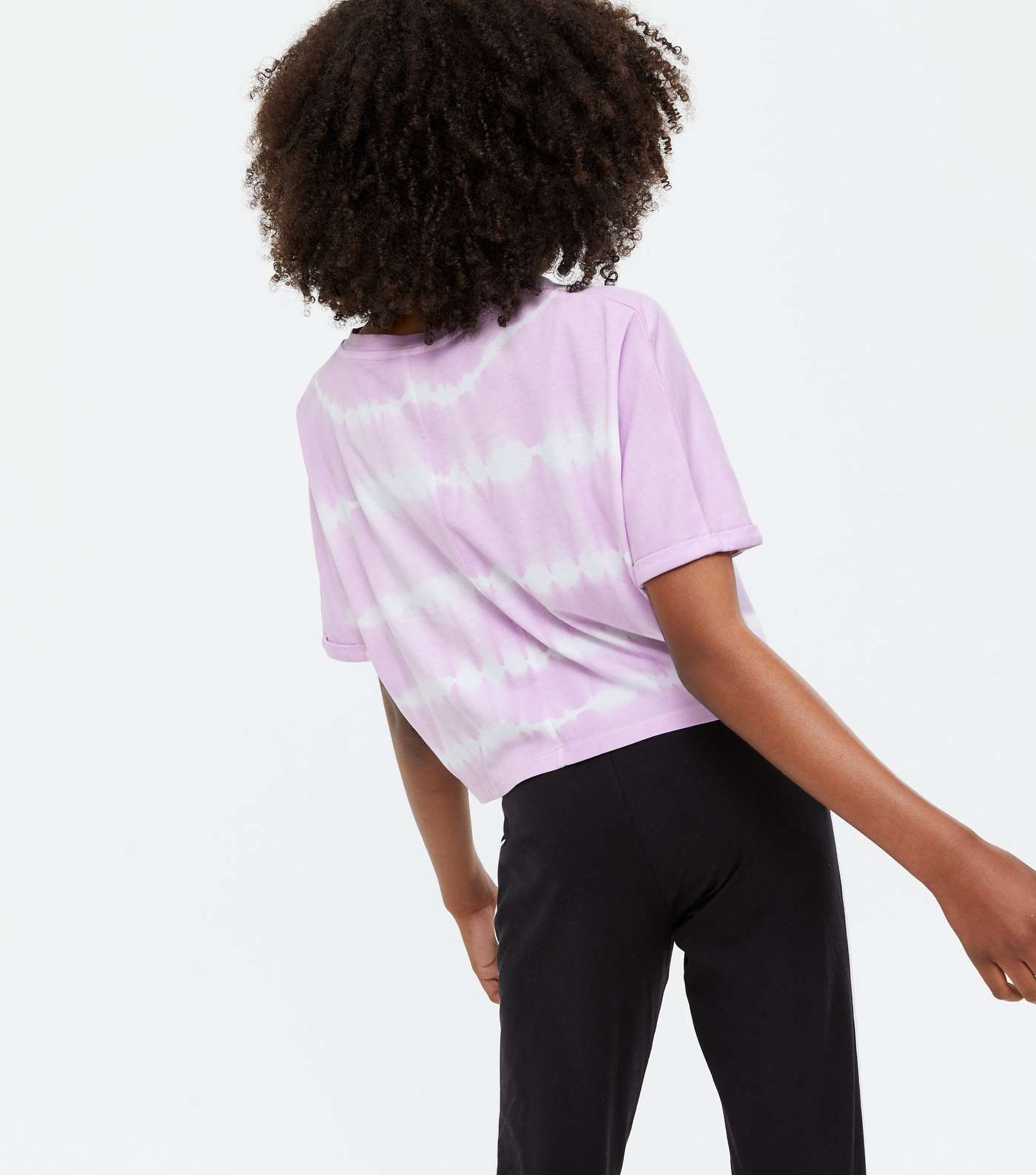 Girls Lilac Tie Dye Pocket Front T-Shirt Image 4