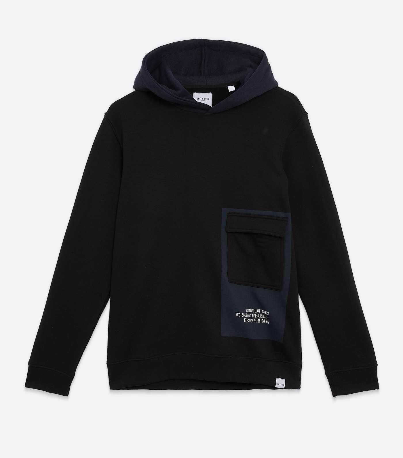 Only & Sons Black Utility Pocket Hoodie Image 5
