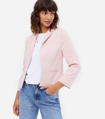 Pink cropped outlet blazer womens