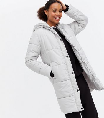 new look grey padded coat
