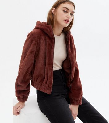 faux fur bomber jacket womens