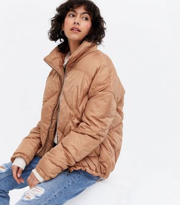 camel quilted jacket