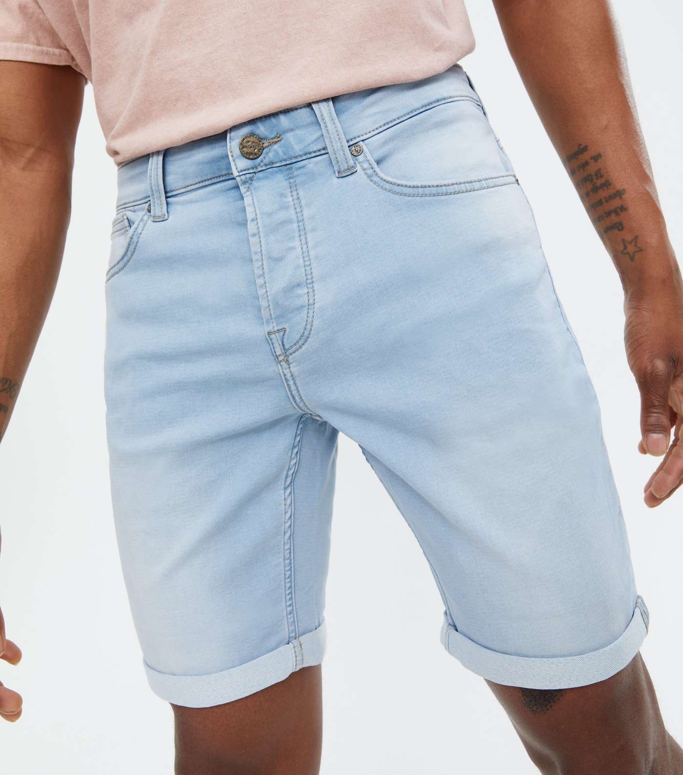 Only & Sons Pale Blue Denim Shorts Image 3
