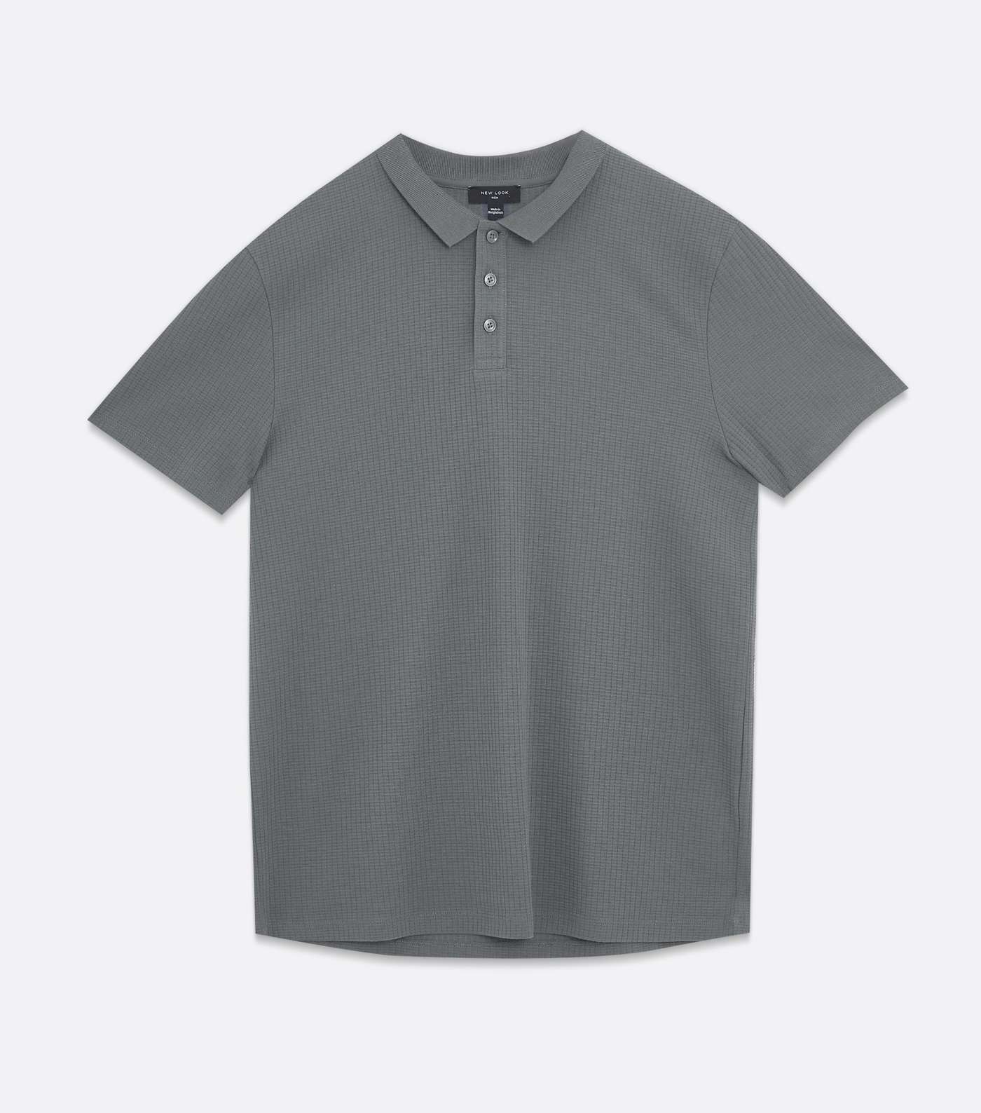 Indigo Waffle Short Sleeve Polo Shirt Image 5