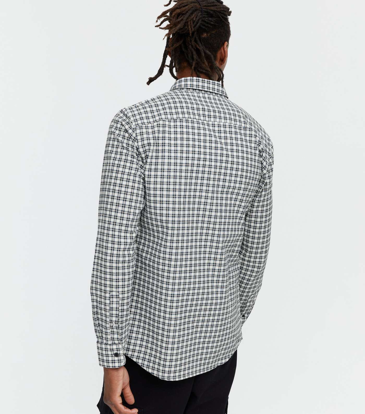 Only & Sons Off White Check Long Sleeve Shirt Image 4