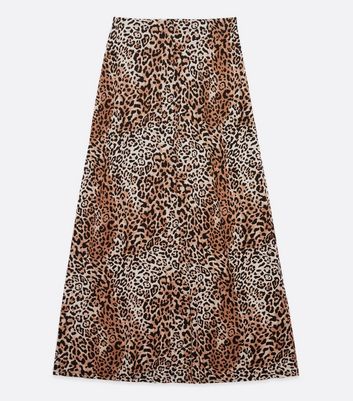 leopard print midi skirt new look