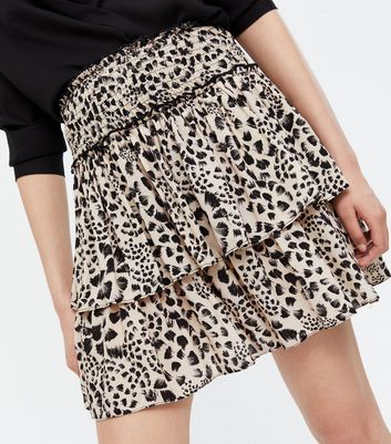 mini ruffle leopard skirt