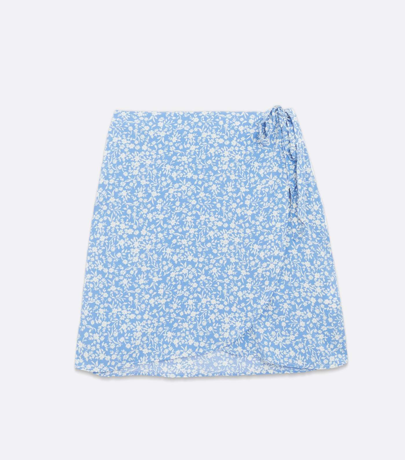 Blue Ditsy Floral Mini Wrap Skirt Image 5
