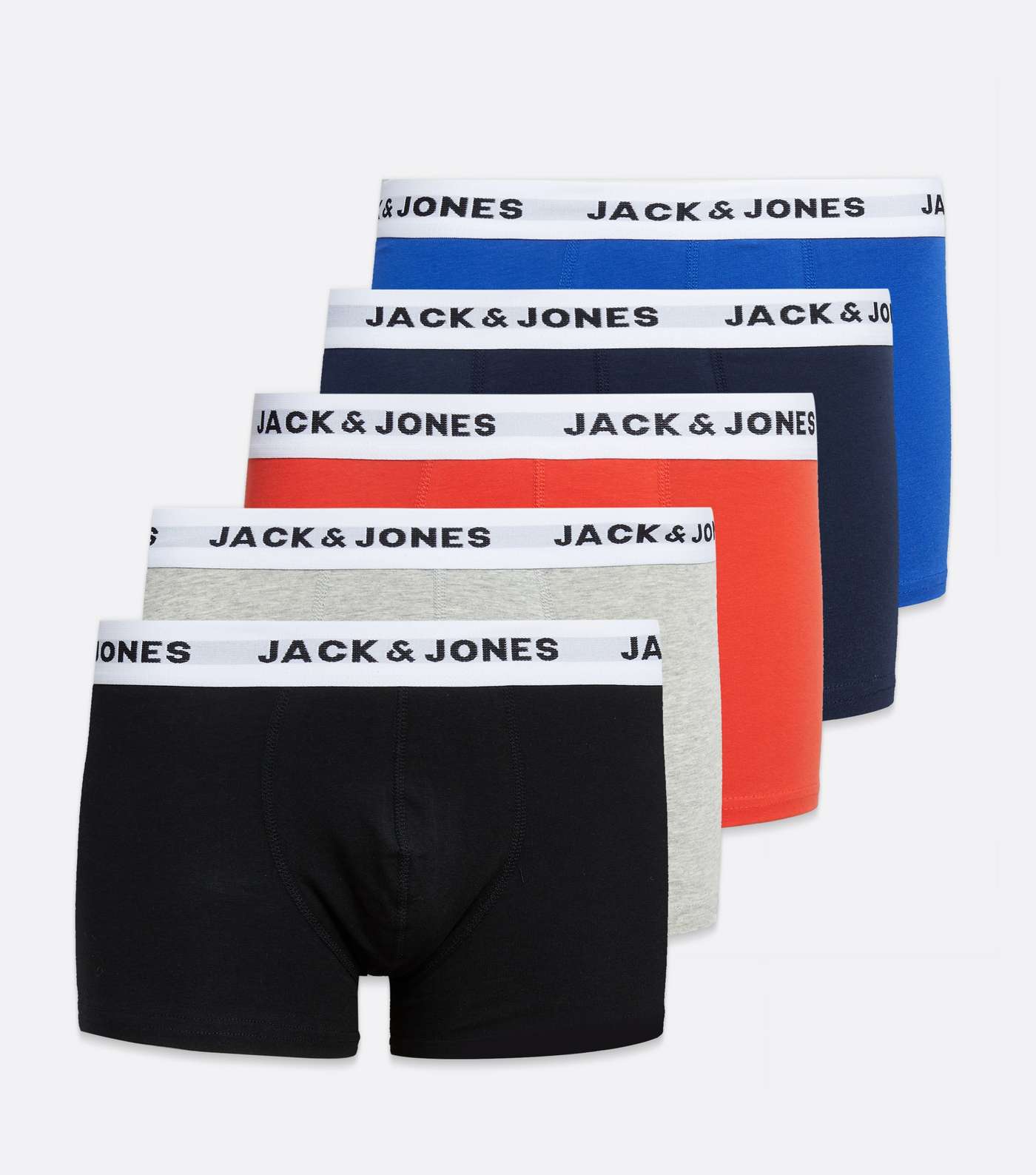 Jack & Jones 5 Pack Multicoloured Logo Boxers