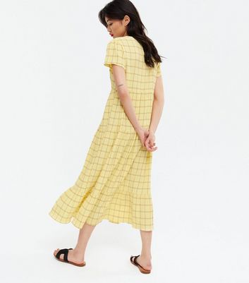 new look yellow check dress