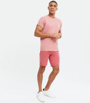 Mens pink 2025 denim shorts