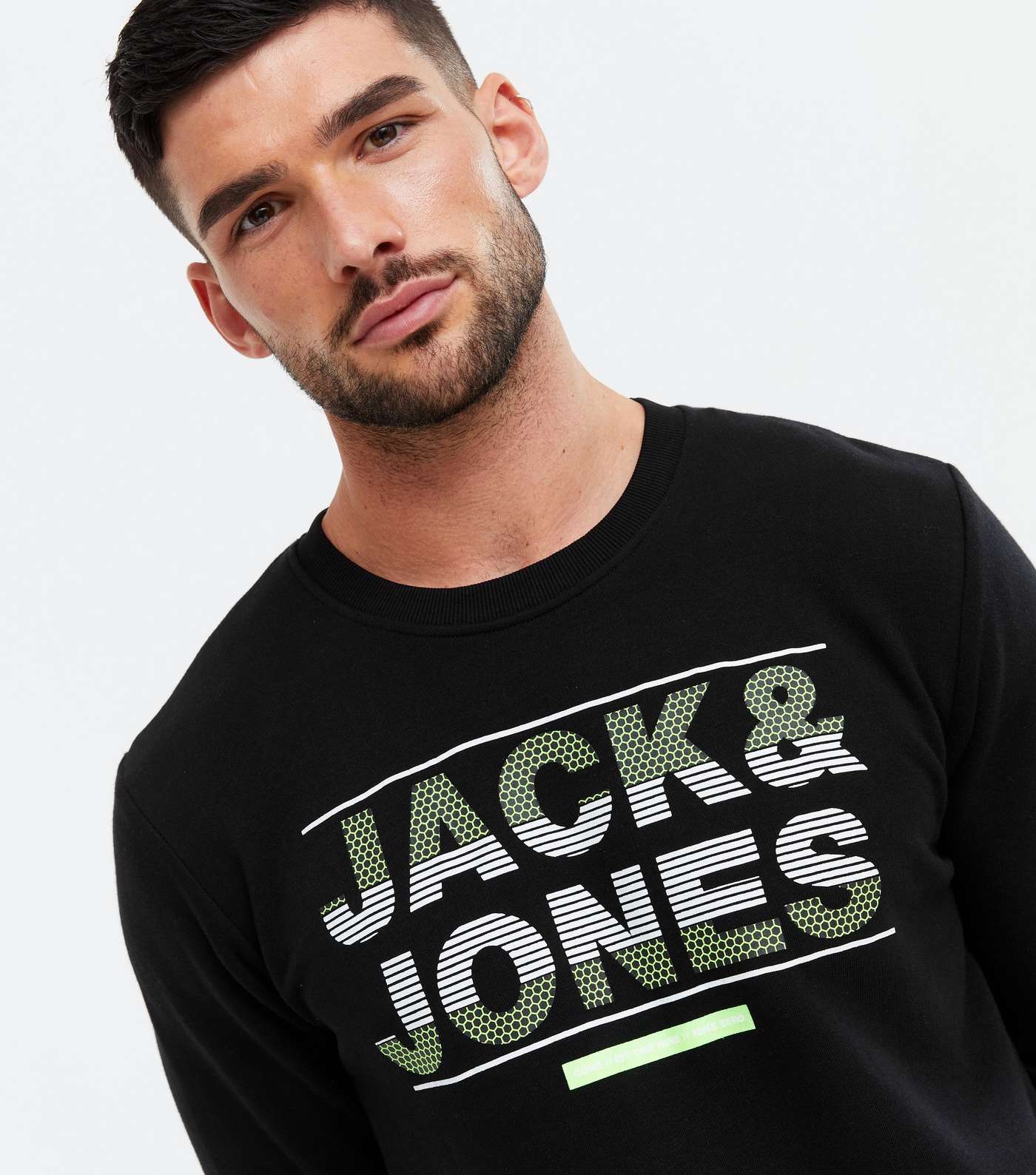 Jack & Jones Black Logo Crew Sweatshirt